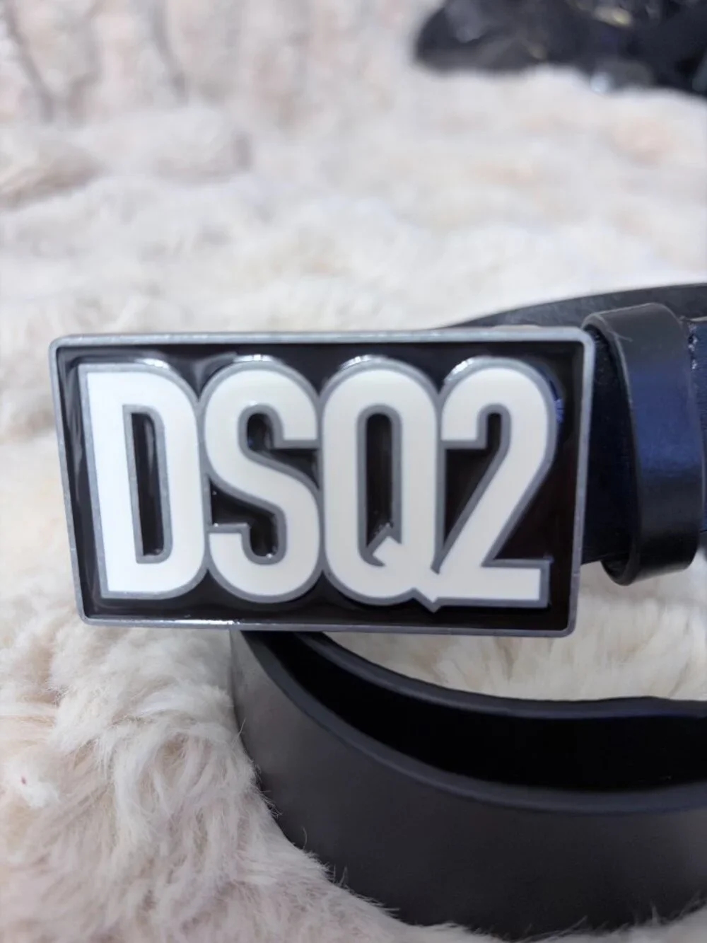 DSQUARED2 KIDS Logo Plaque Leather Belt - Size: II (8Y - 10Y)